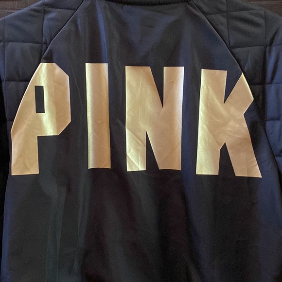 Victoria’s Secret “Pink” Quilted Sleeve Full Zip Bomber Jacket in Adult Small - Picture 2 of 7